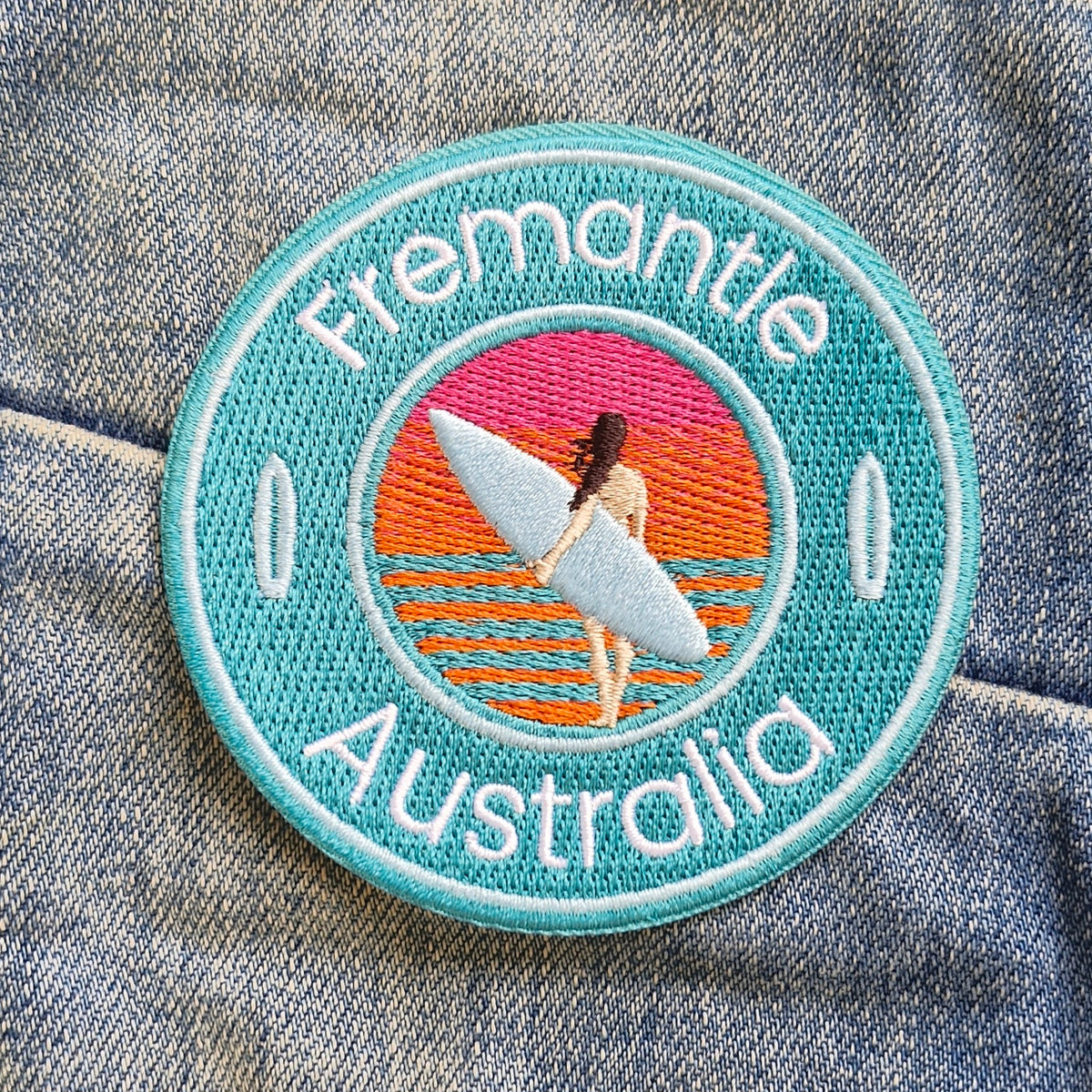Fremantle Surfer West Australian | Travel Iron-On Embroidered Patch