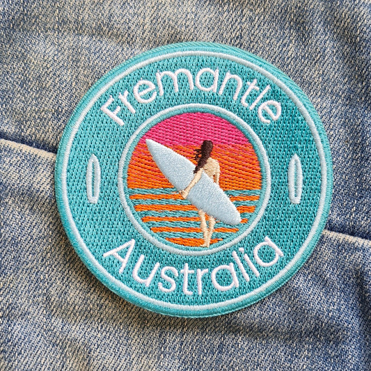 Fremantle Surfer West Australian | Travel Iron-On Embroidered Patch