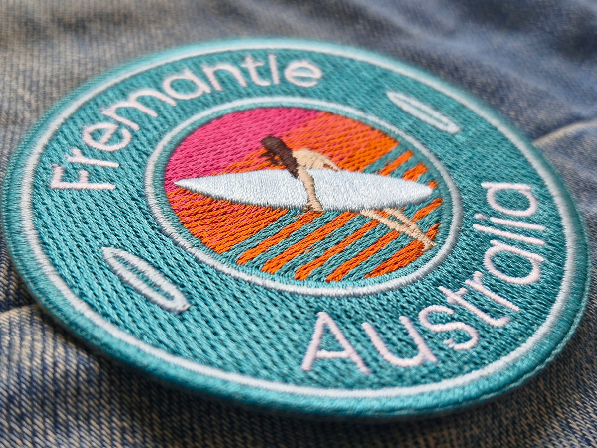 Fremantle Surfer West Australian | Travel Iron-On Embroidered Patch