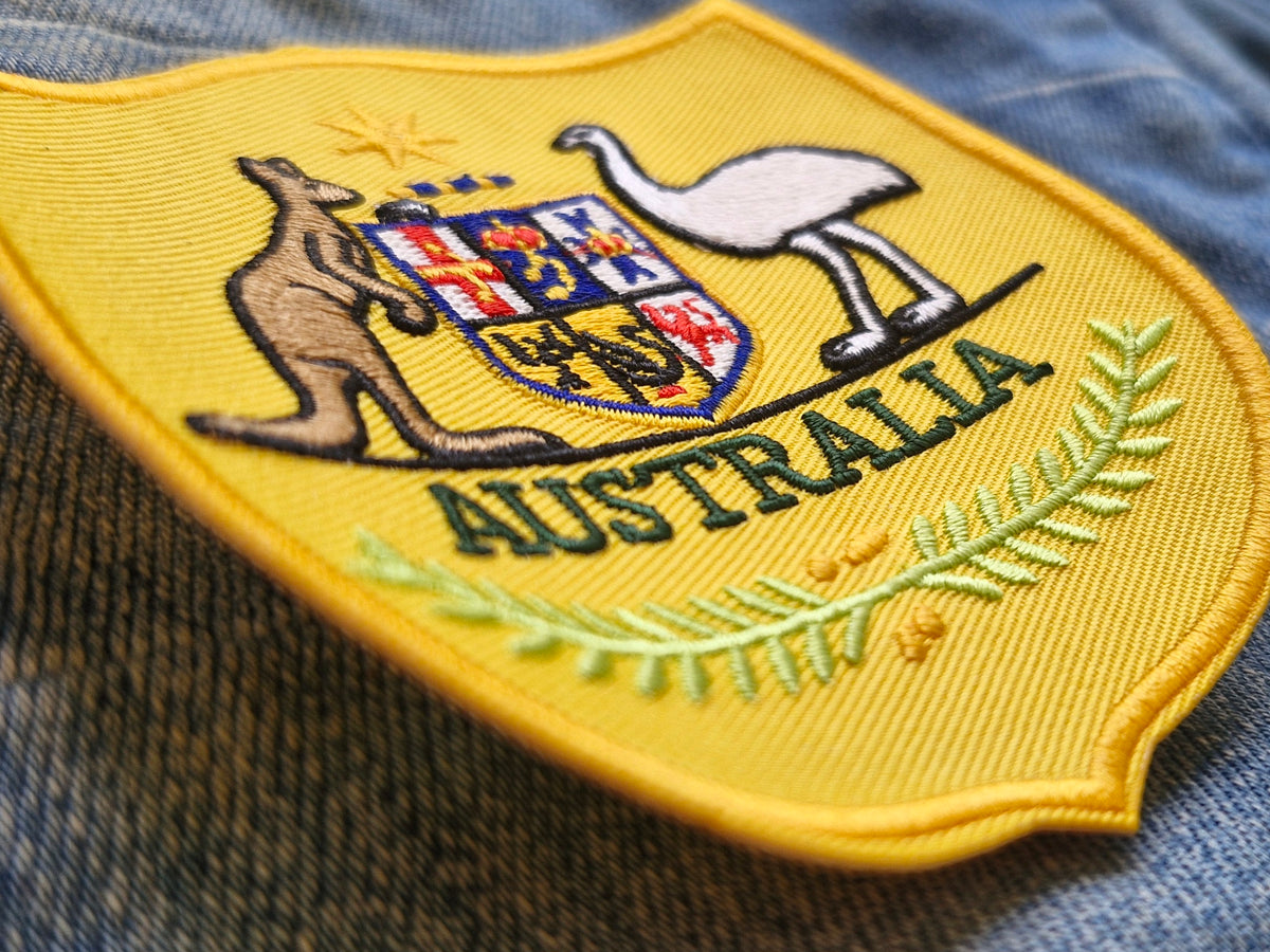 Australia Coat of Arms Gold Crest | Iron-On Embroidered Patch