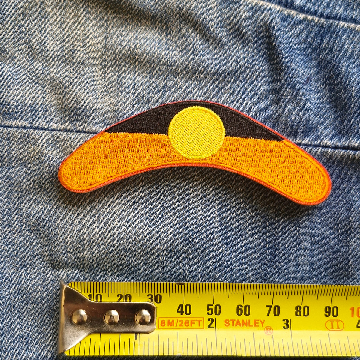 Aboriginal Flag Boomerang embroidered patch — additional product photo 3