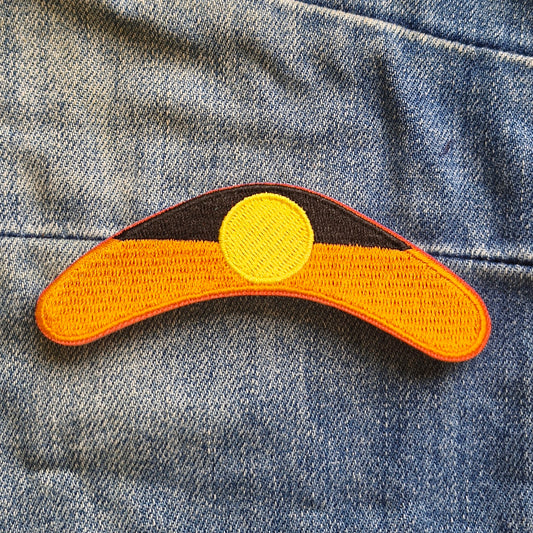 Aboriginal Flag Boomerang Australia | Travel Iron-On Patch