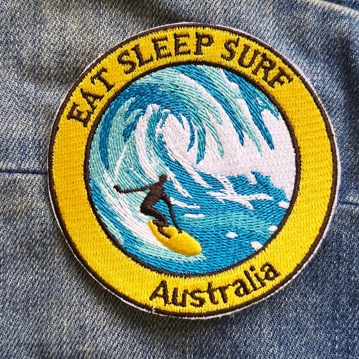 Eat Sleep Surf Australia | Travel Iron-On Embroidered Patch