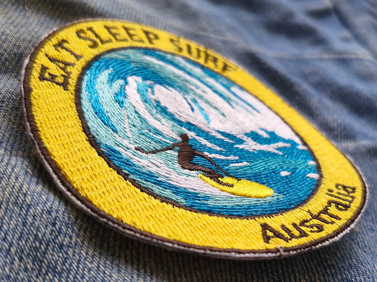 Eat Sleep Surf Australia | Travel Iron-On Embroidered Patch