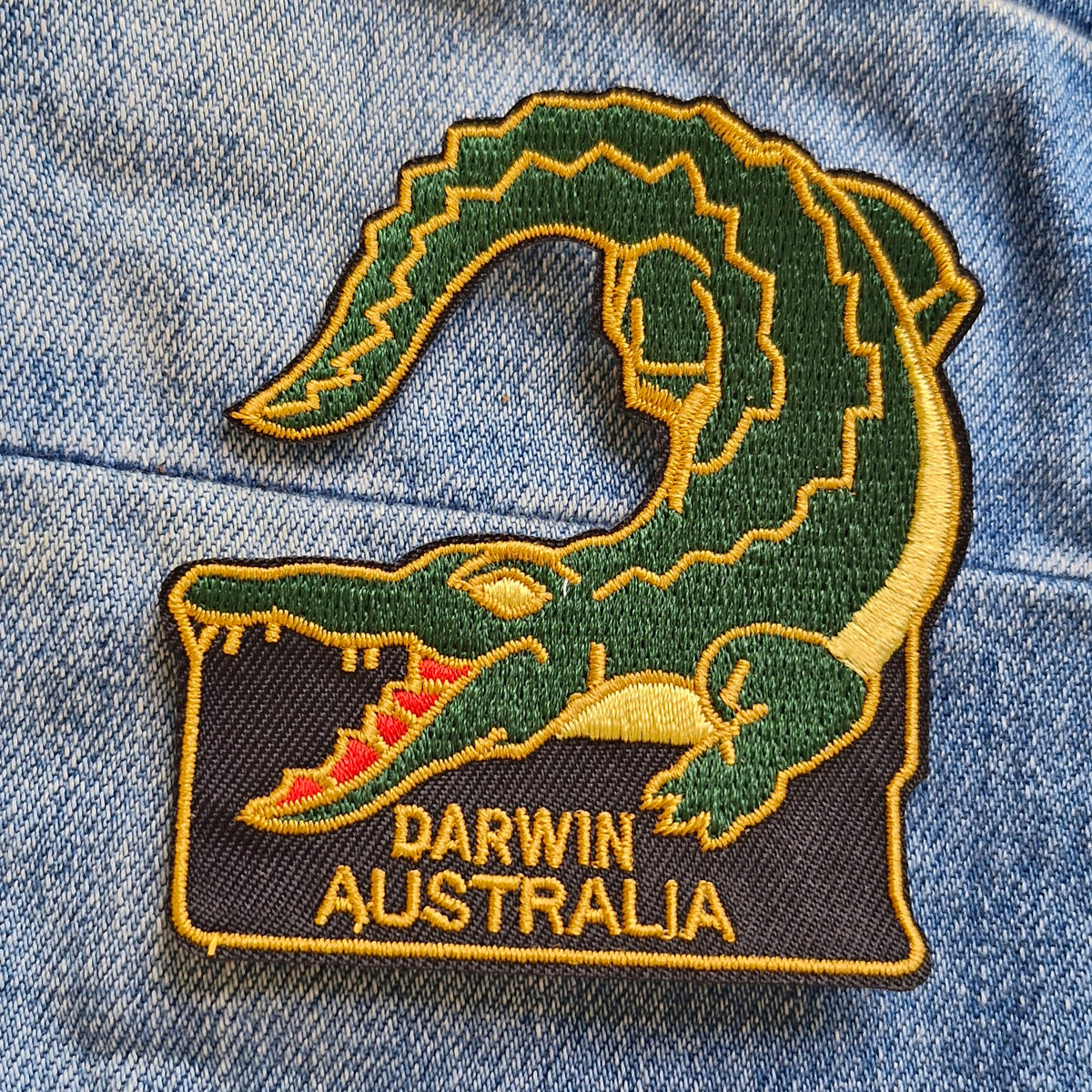 Darwin Crocodile NT embroidered patch — FAR OUT PATCHES product photograph