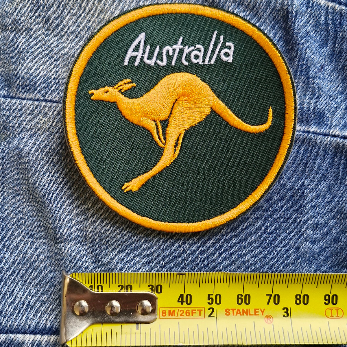 Kangaroo Green & Gold Australia | Travel Iron-On Embroidered Patch