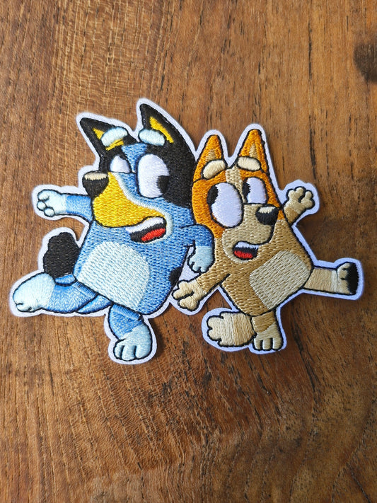 Bluey & Dingo, Kids Cartoon, Australia Iron On Patch Embroidery Craft Kids