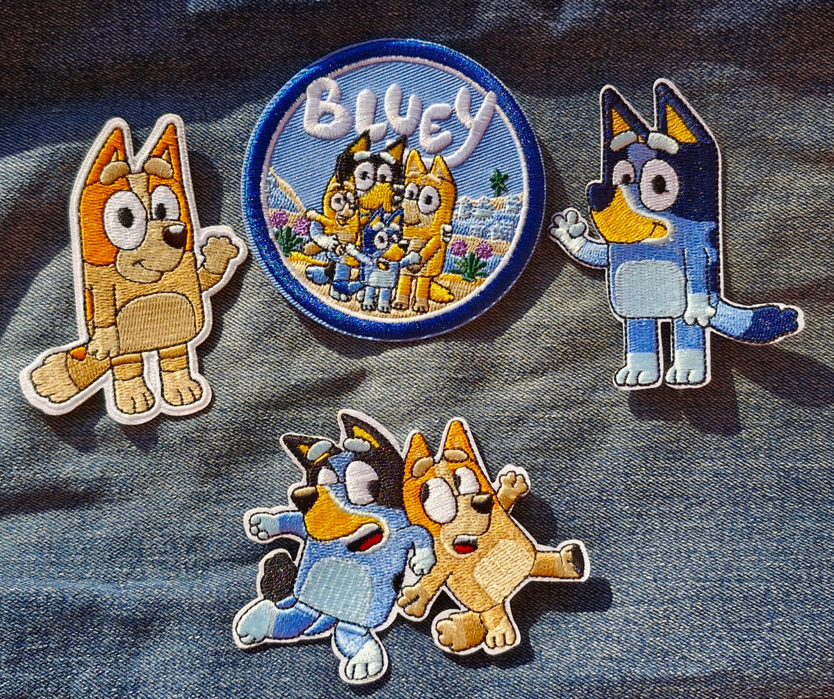 Bluey & Dingo, Kids Cartoon, Australia Iron On Patch Embroidery Craft Kids
